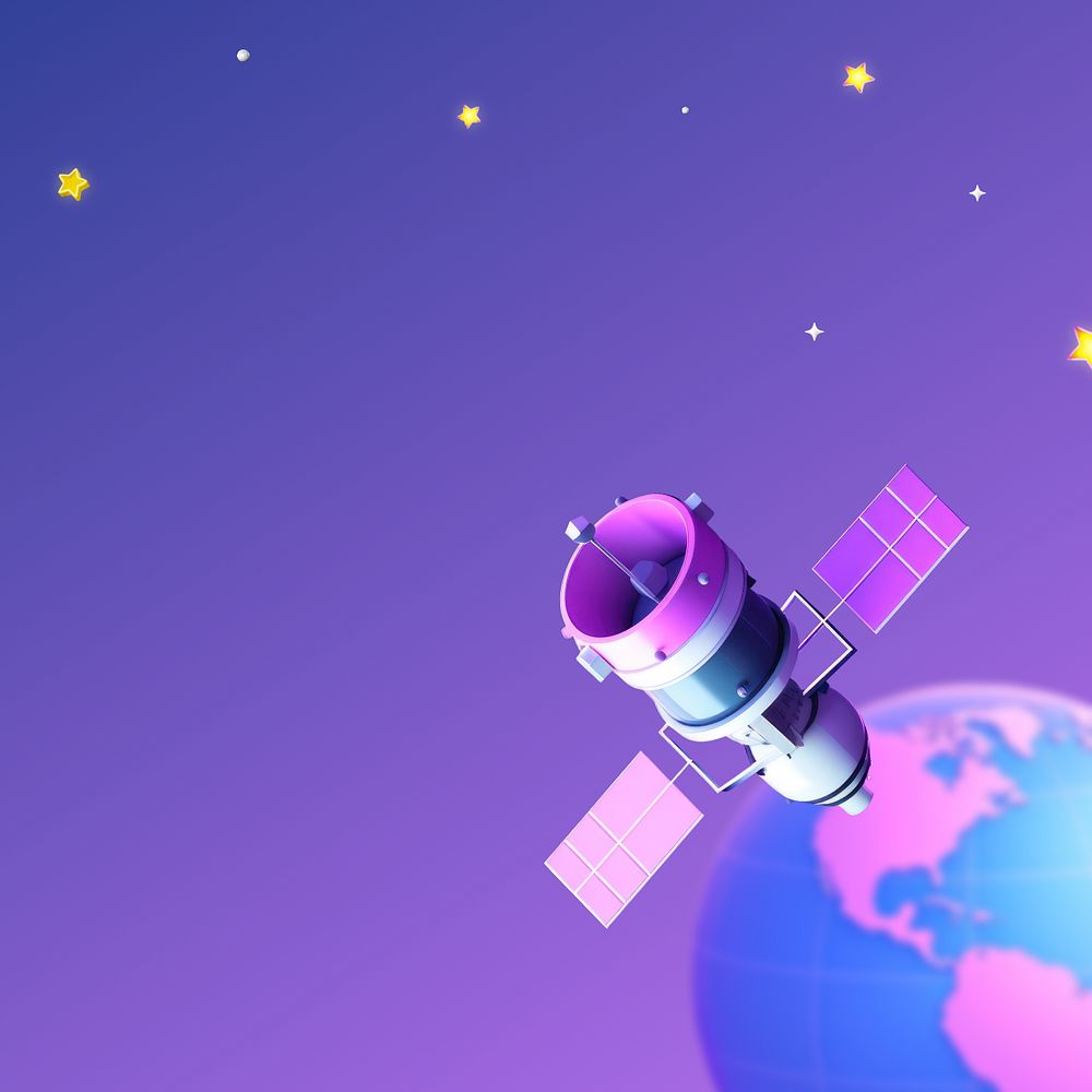 Purple satellite astronomy background editable design