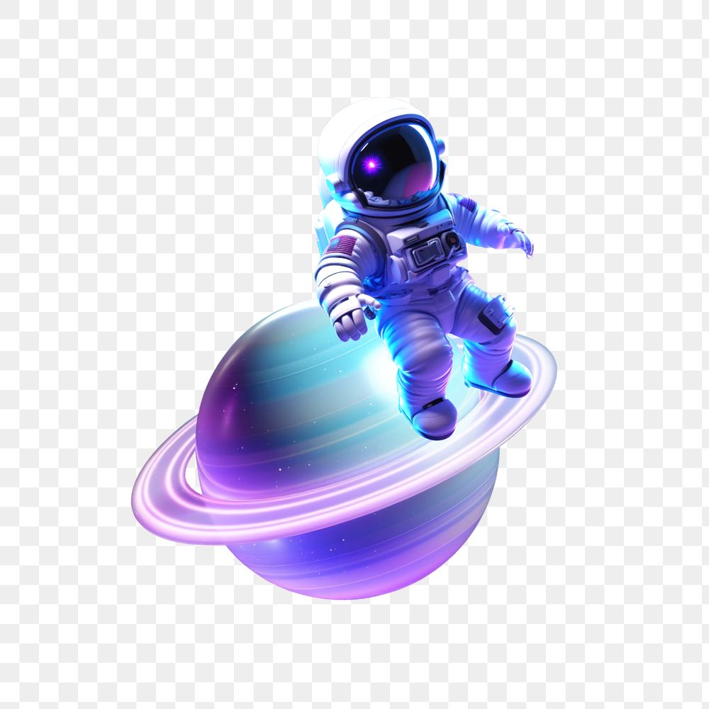 Astronaut astronomy 3D Saturn illustration, editable design