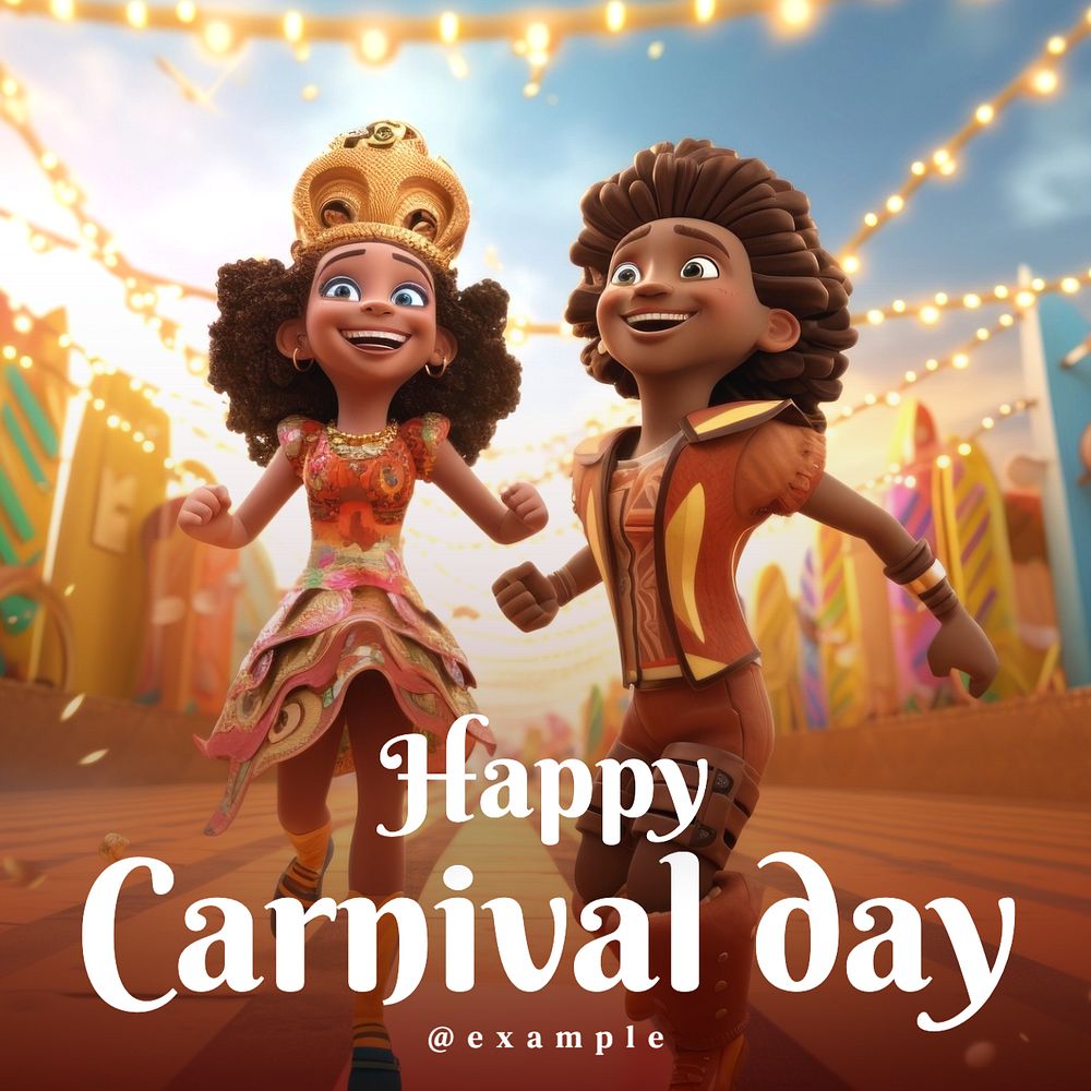 Carnival Day Instagram post template, editable text