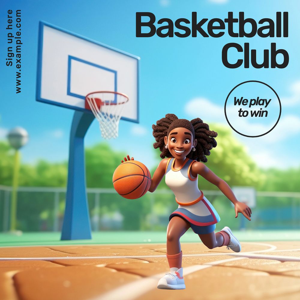 Basketball club Instagram post template, editable text