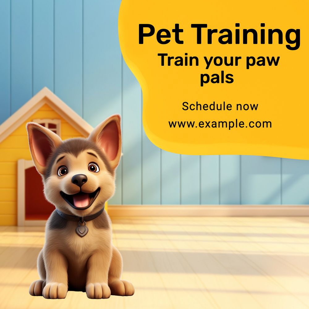 Pet training Instagram post template, editable text