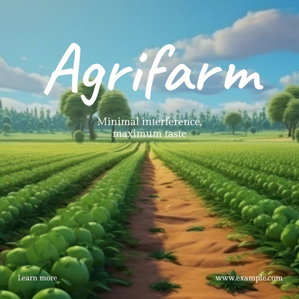 Agriculture Instagram post template, editable text