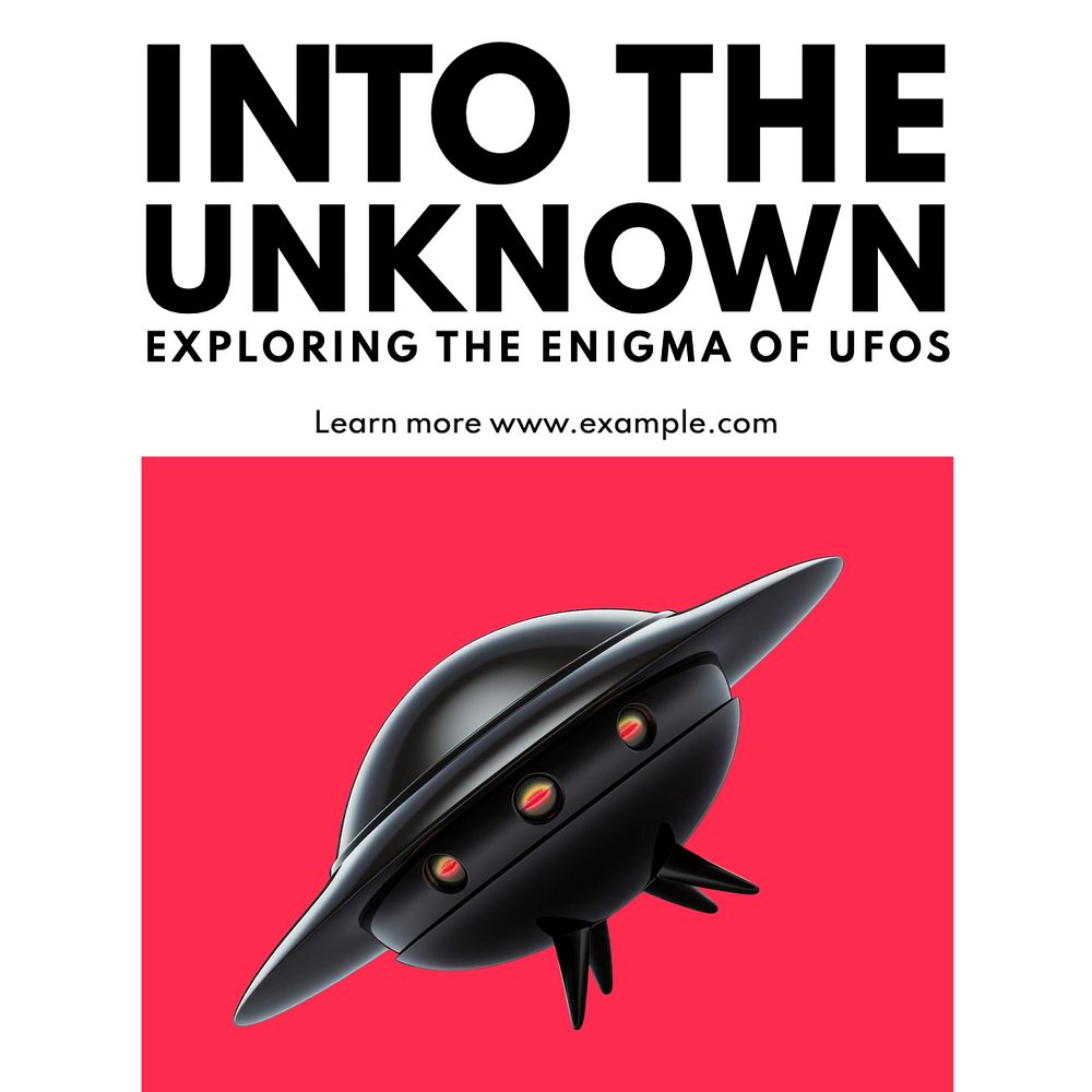 UFO article Instagram post template, editable text