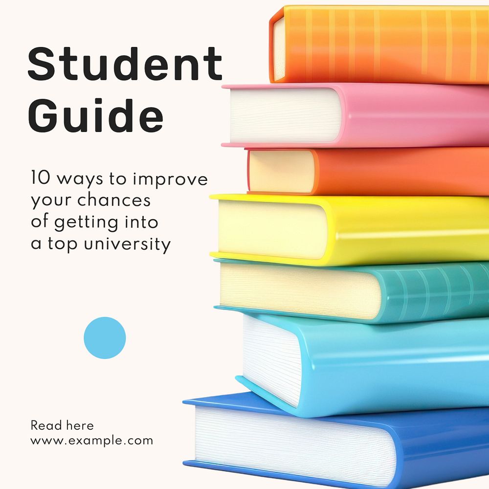 Student guide Instagram post template, editable text