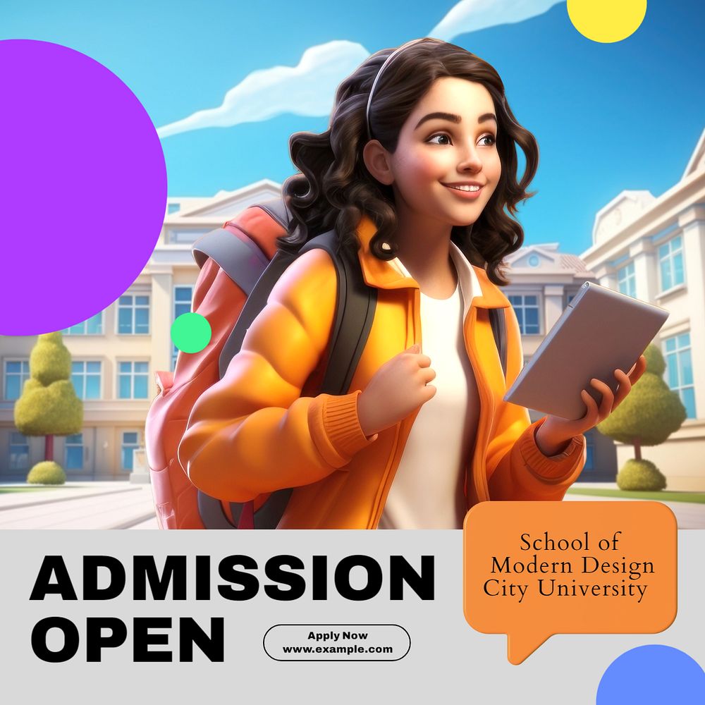 Admission open Instagram post template, editable text