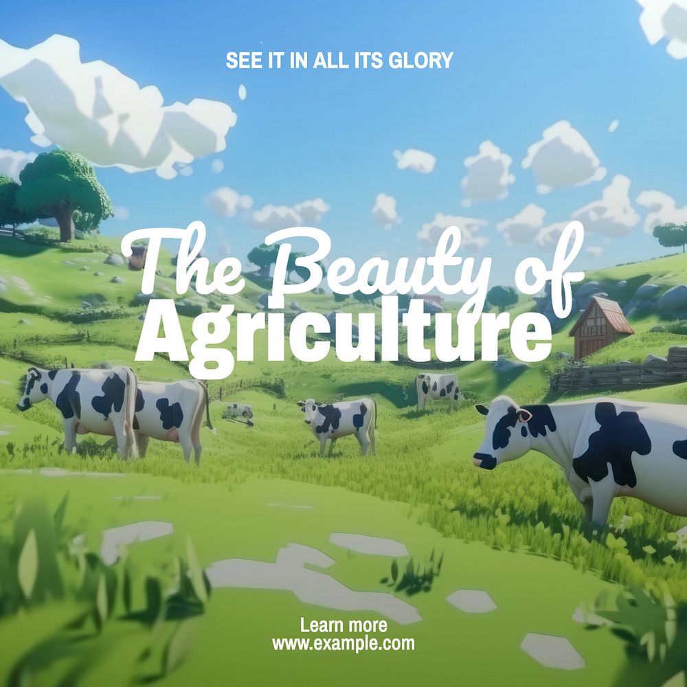 Agriculture Instagram post template, editable text