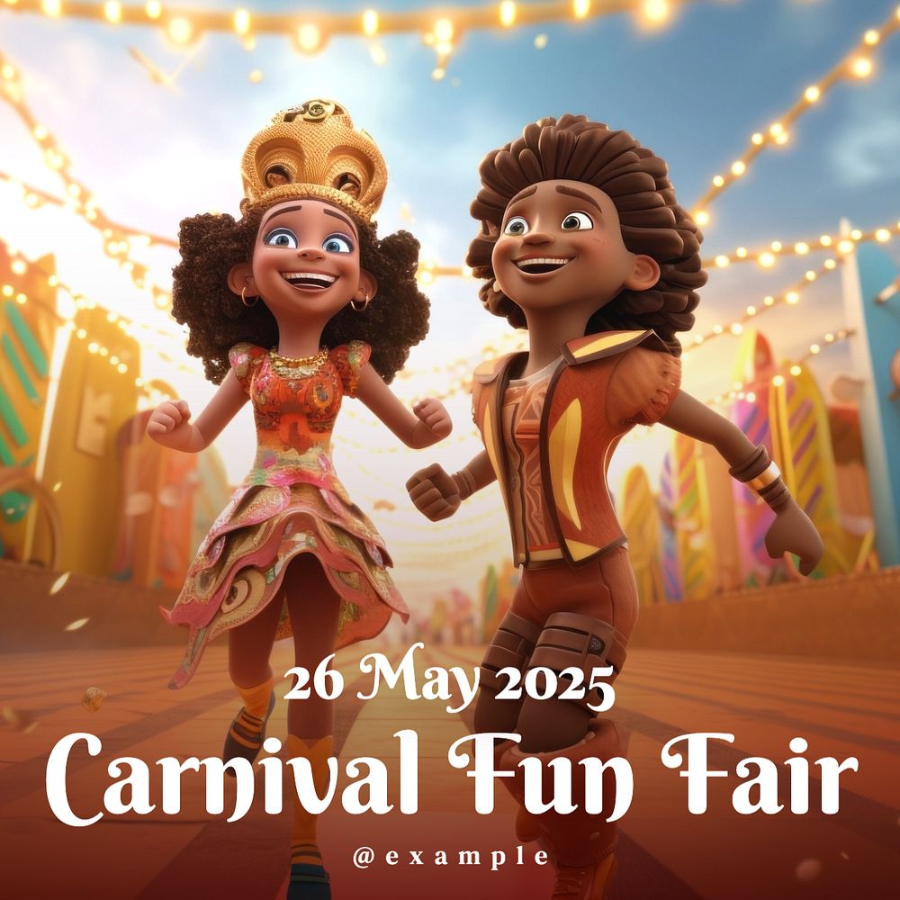 Carnival Day Instagram post template, editable text