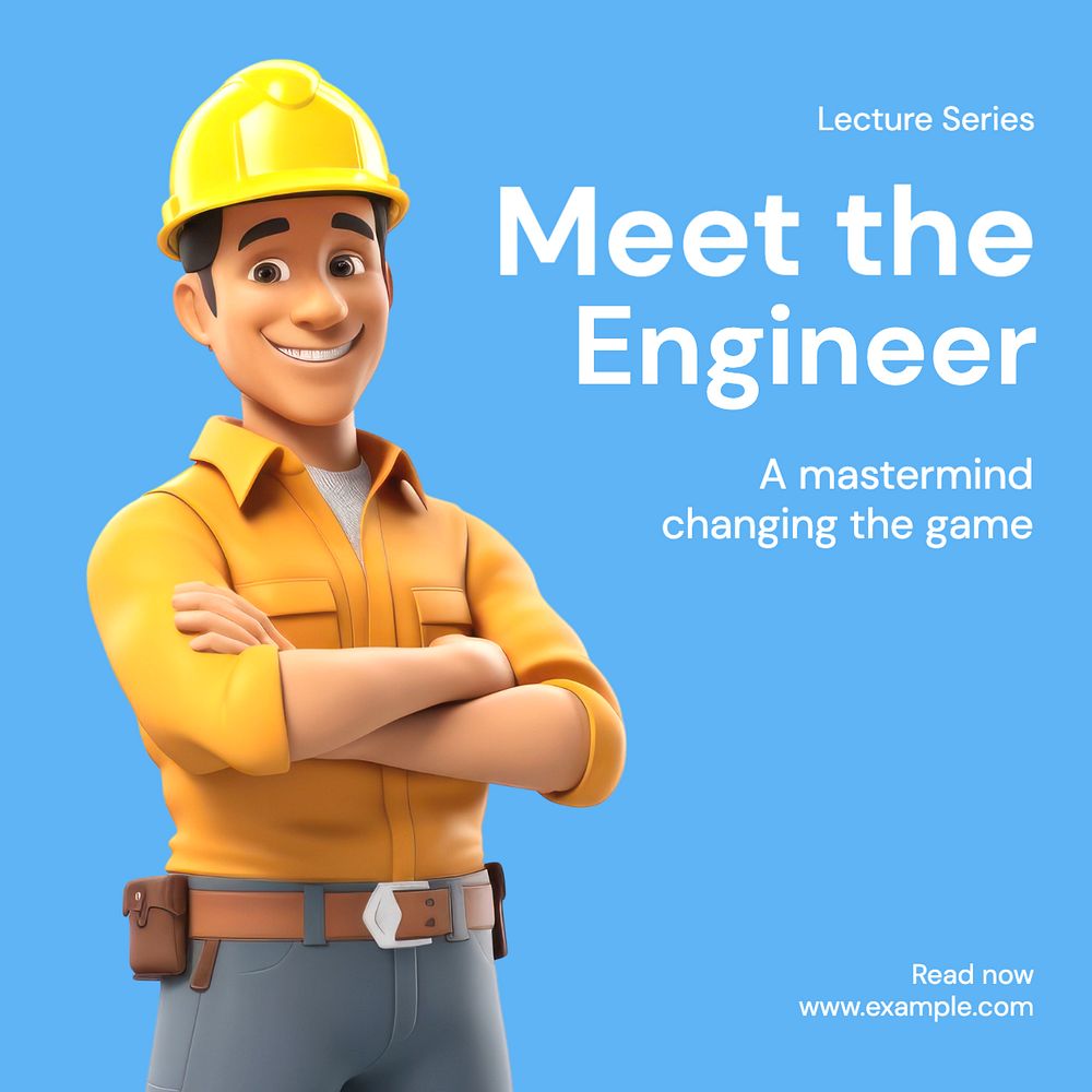 Engineer Instagram post template, editable text