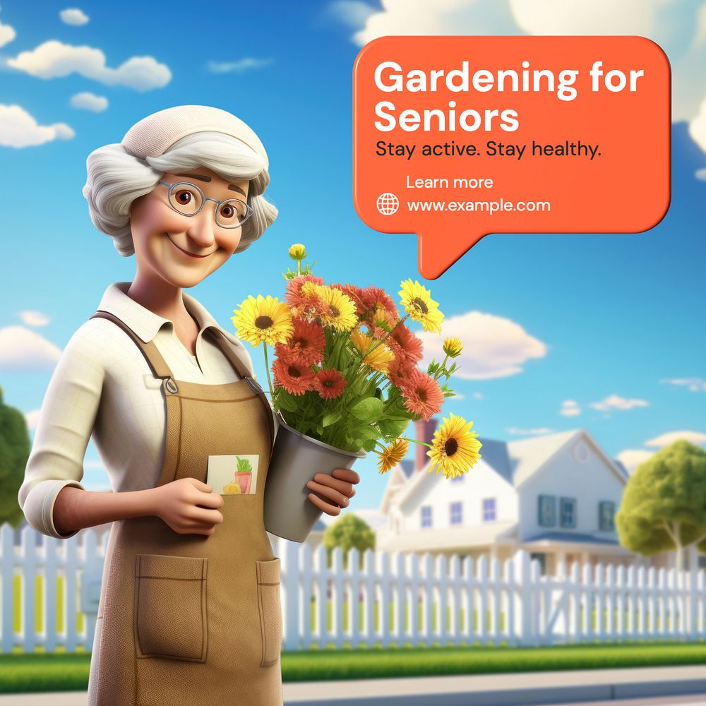 Gardening Instagram post template, editable text