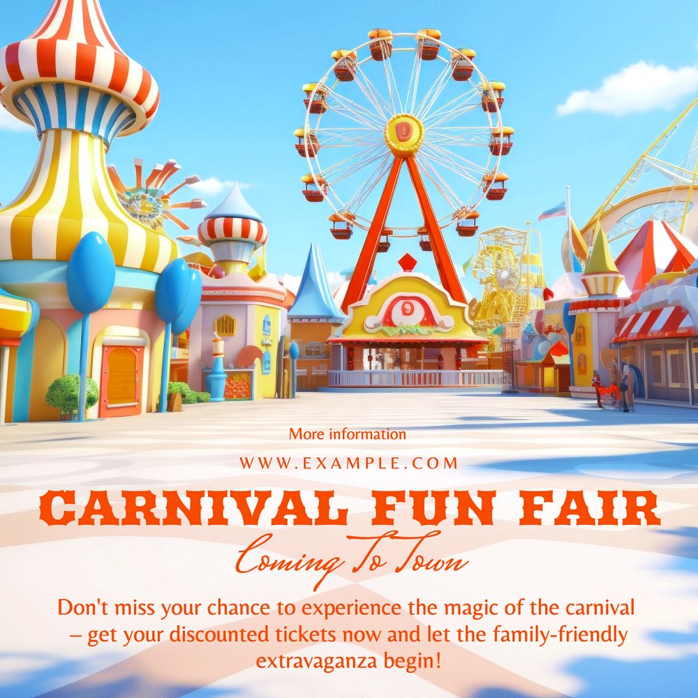 Carnival Instagram post template, editable text