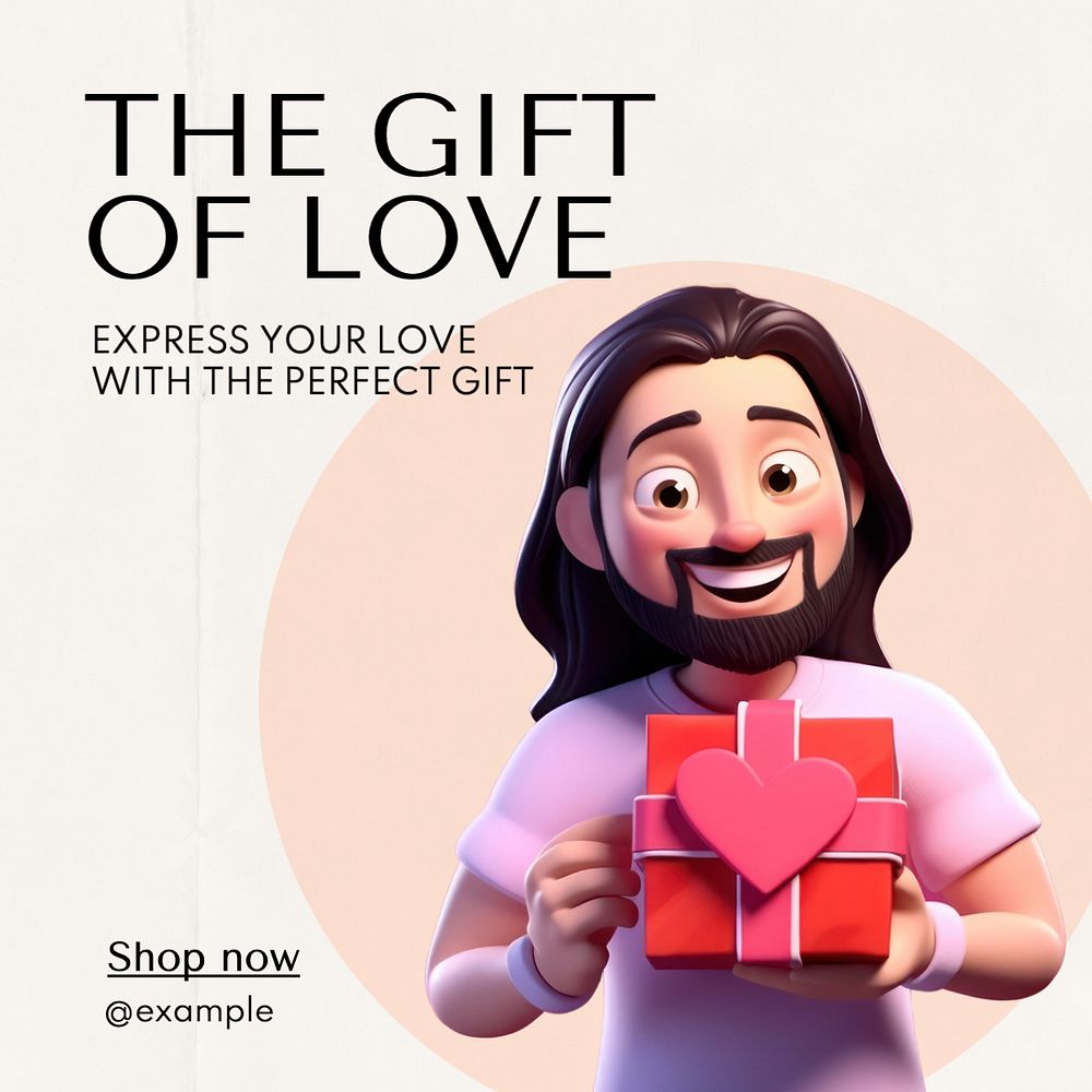 Gift of love Instagram post template, editable text