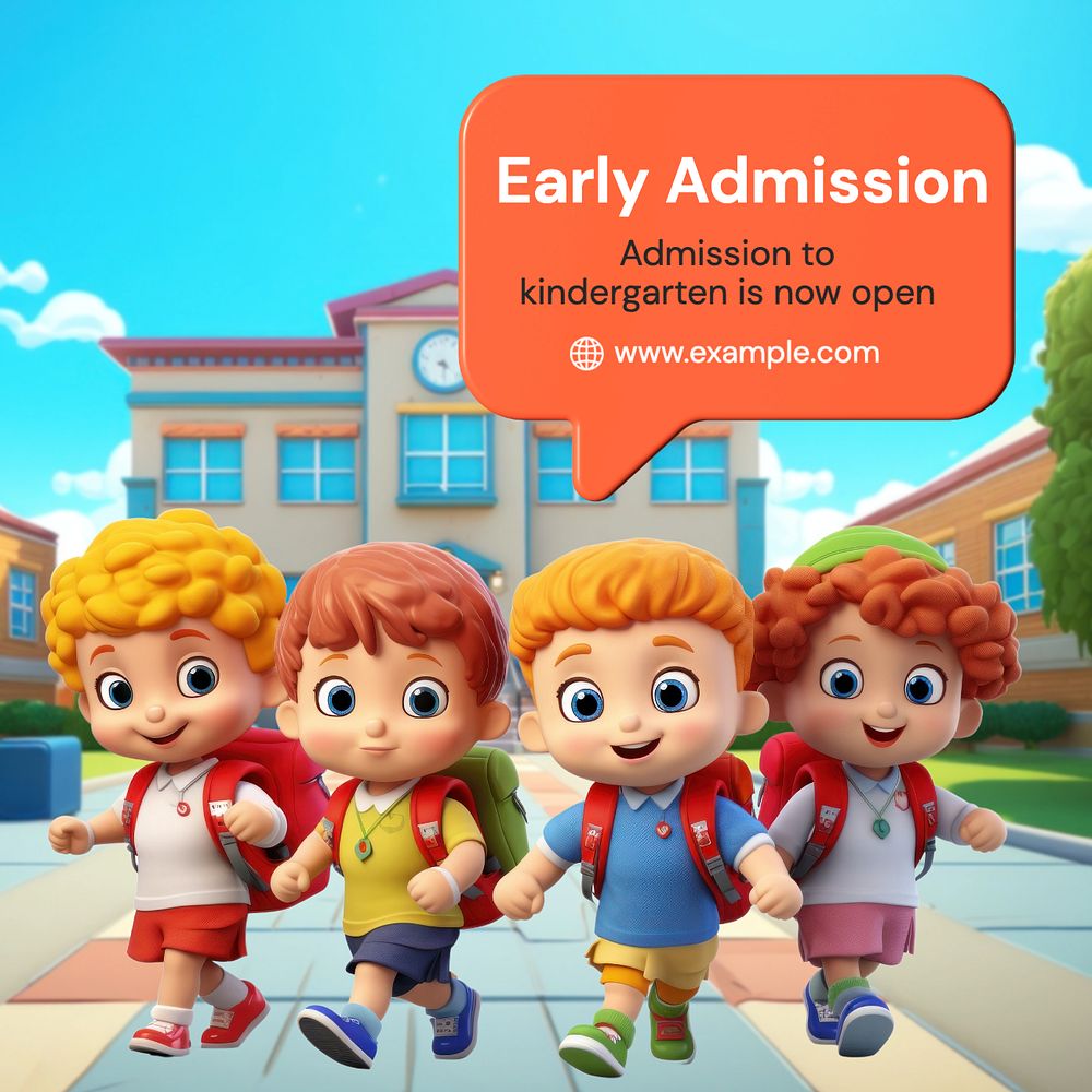 Early admission Instagram post template, editable text