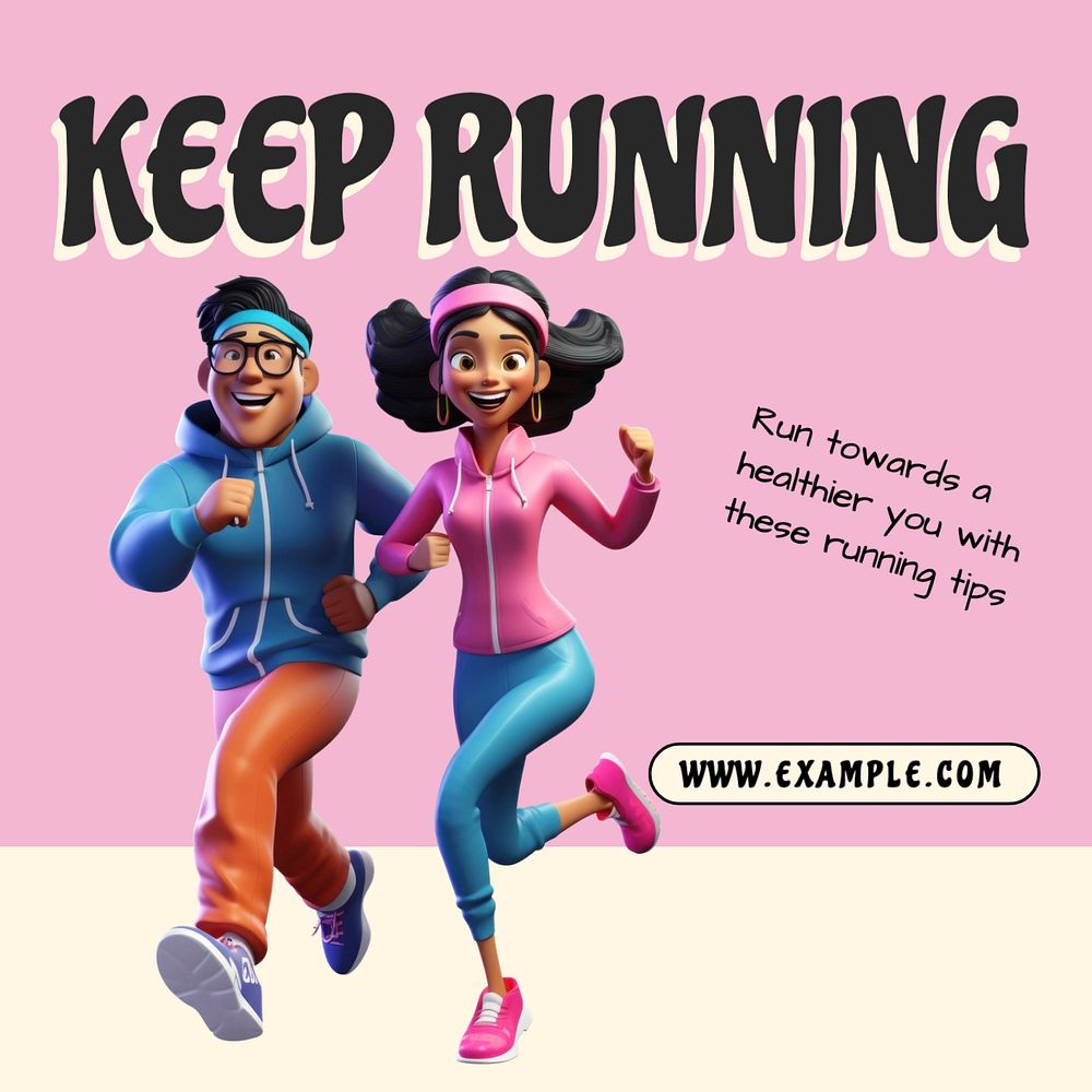 Keep running Instagram post template, editable text