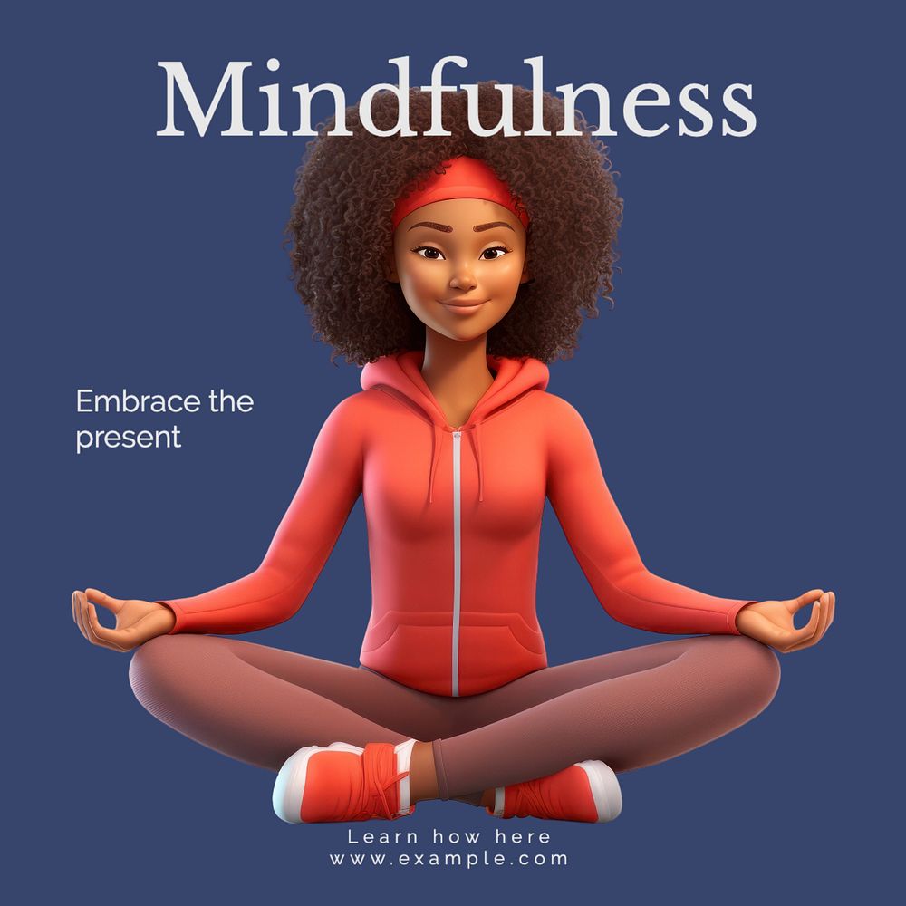 Mindfulness Instagram post template, editable text