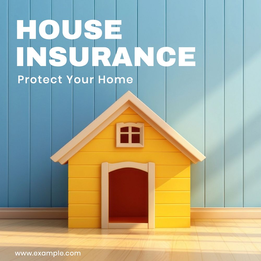 House insurance Instagram post template, editable text