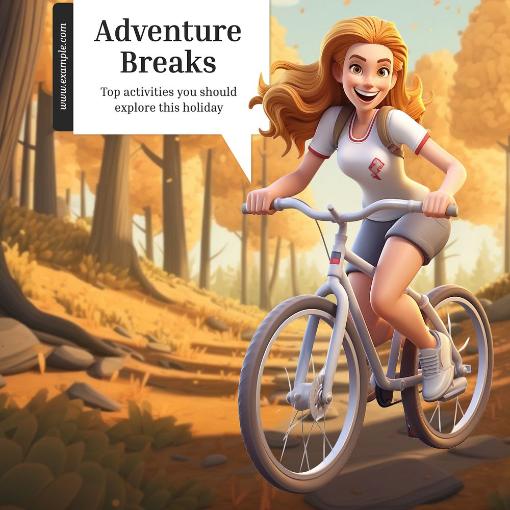 Adventure breaks Instagram post template, editable text