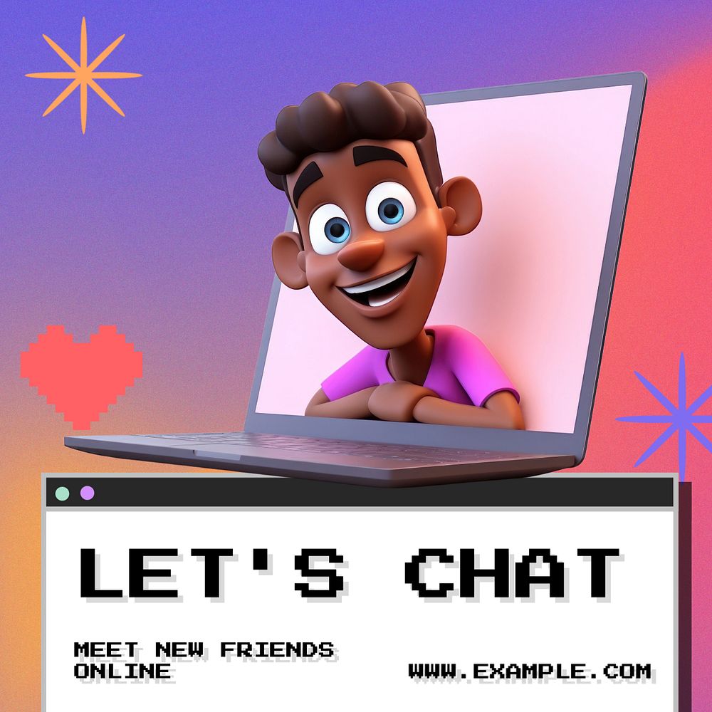 Let's chat Instagram post template, editable text