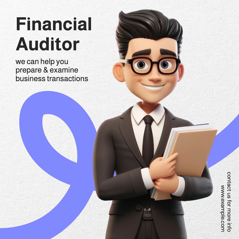 Financial auditor Instagram post template, editable text