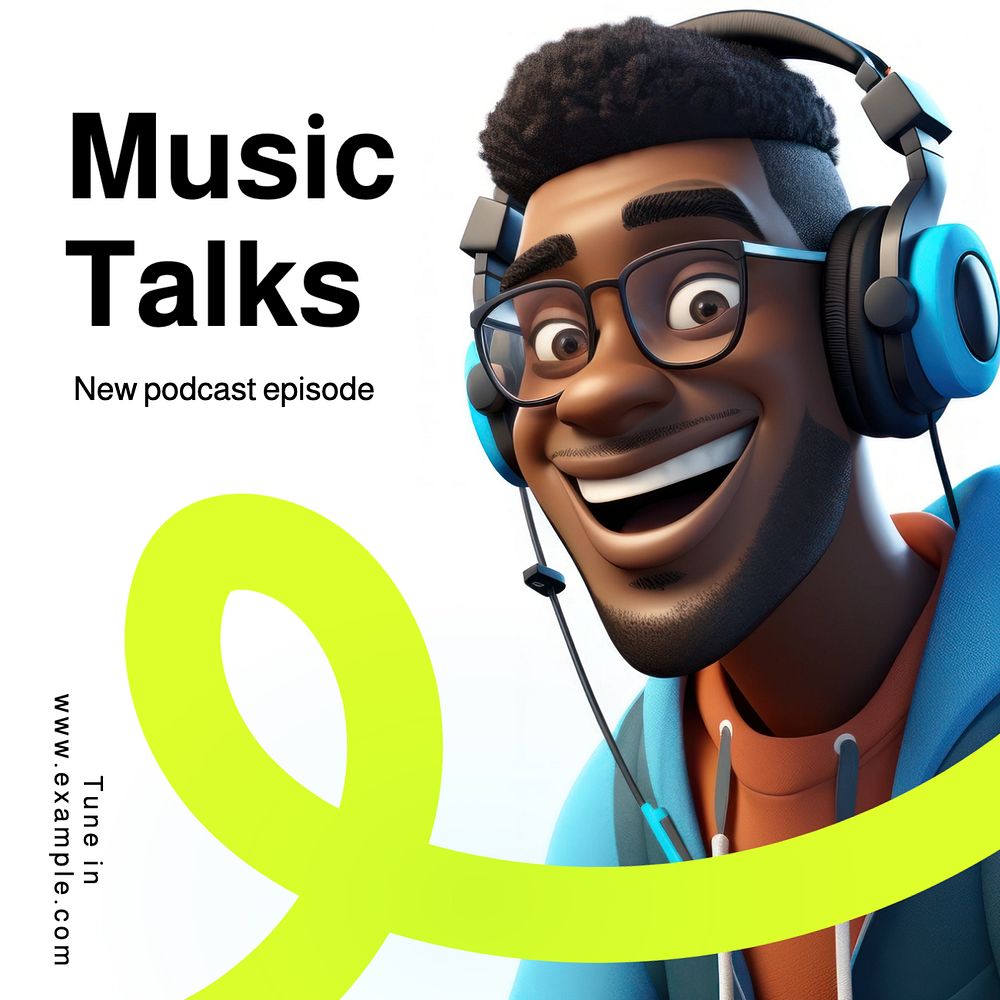 Music talks Instagram post template, editable text