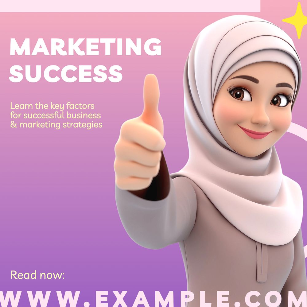 Marketing success Instagram post template, editable text