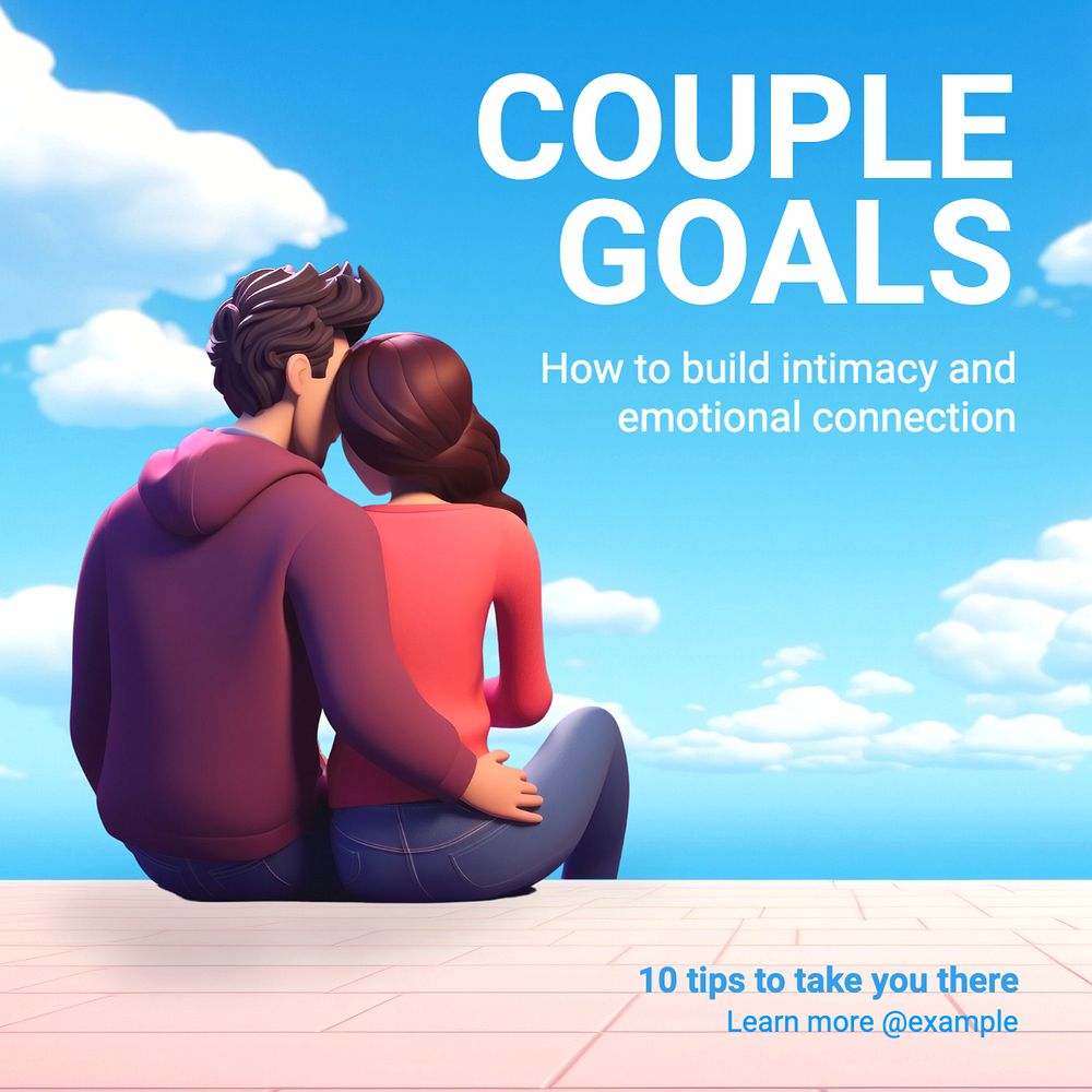 Couple goals Instagram post template, editable text