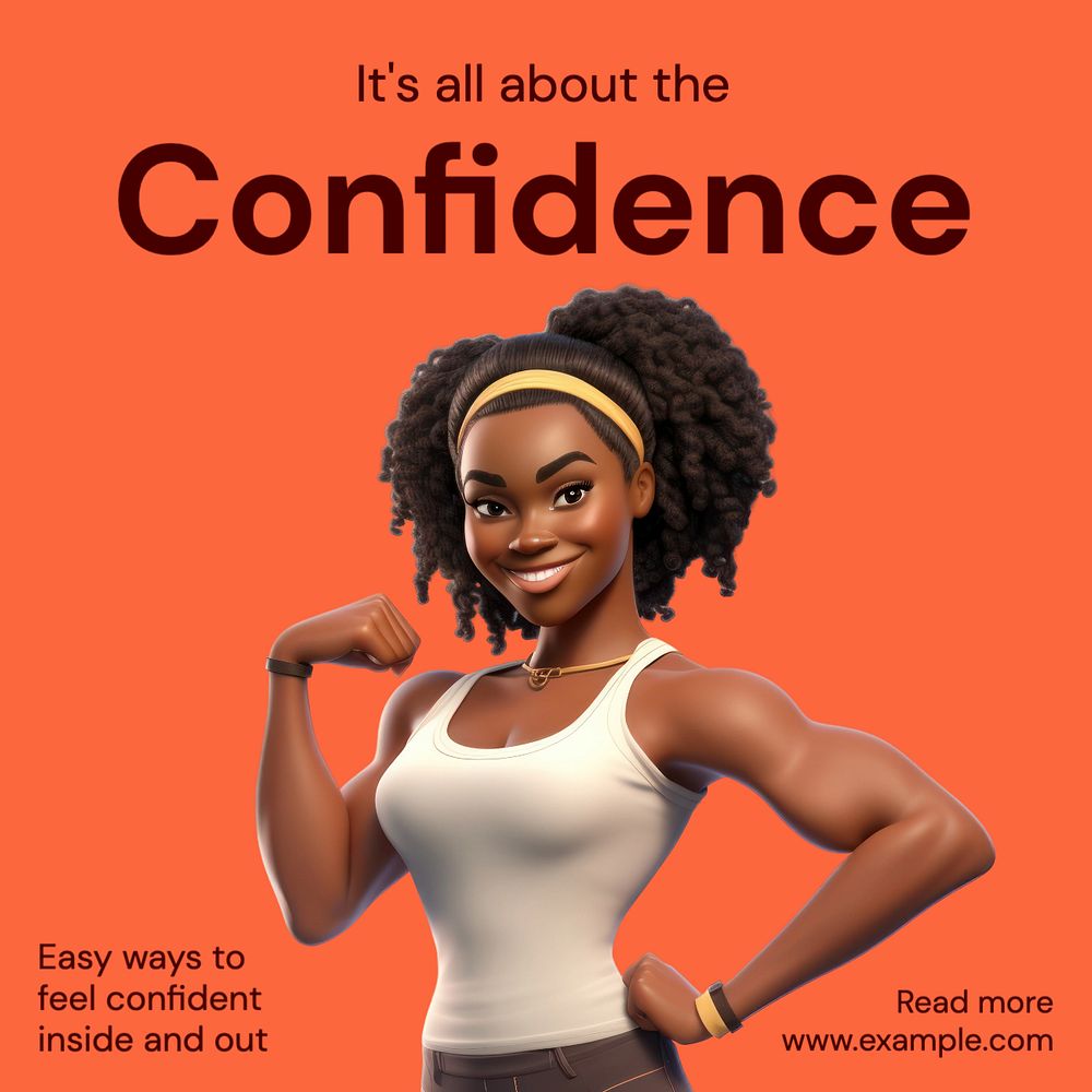 All about confidence Instagram post template, editable text