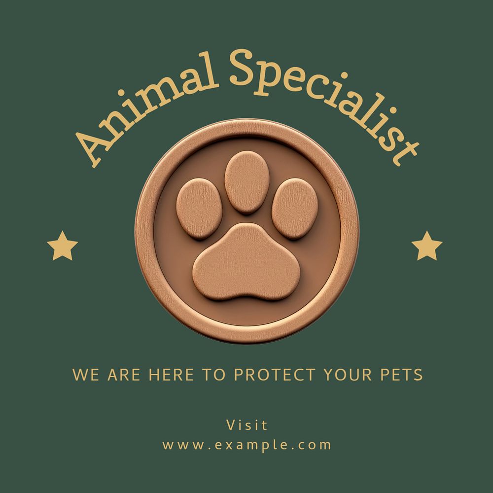 Protect your pets Instagram post template, editable text