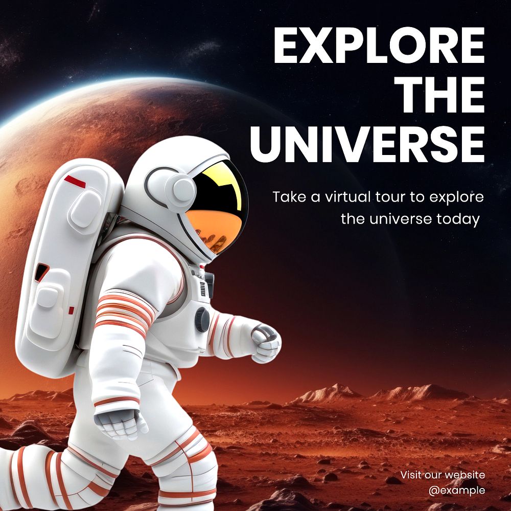 Explore the universe Instagram post template, editable text