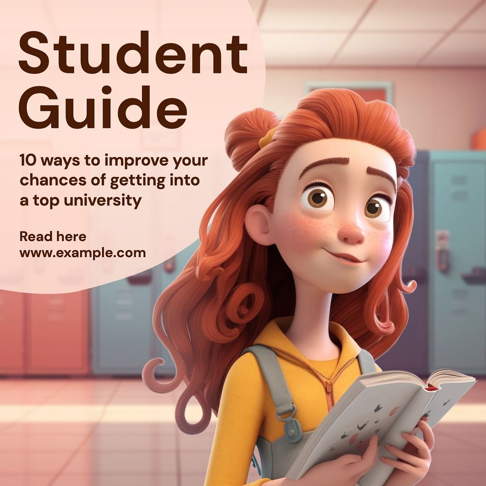 Student guide Instagram post template, editable text