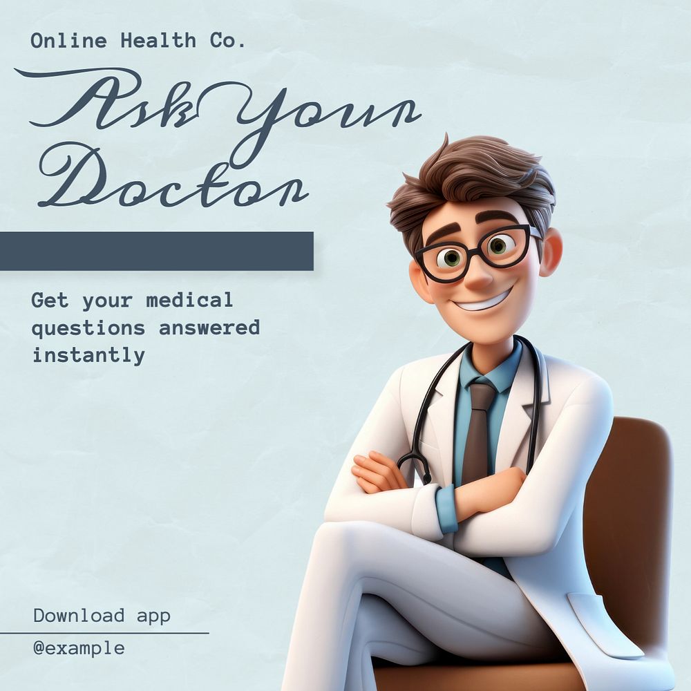 Ask your doctor Facebook post template, editable design