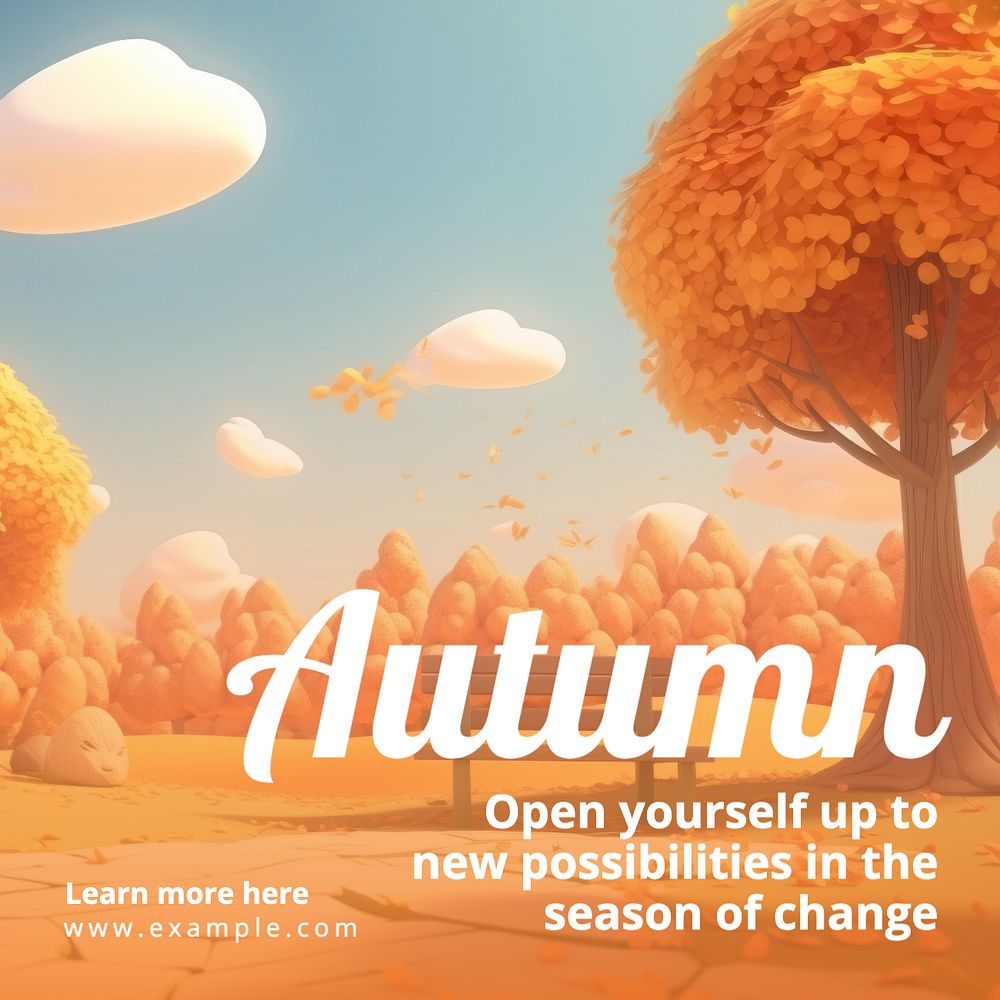 Autumn Instagram post template, editable text