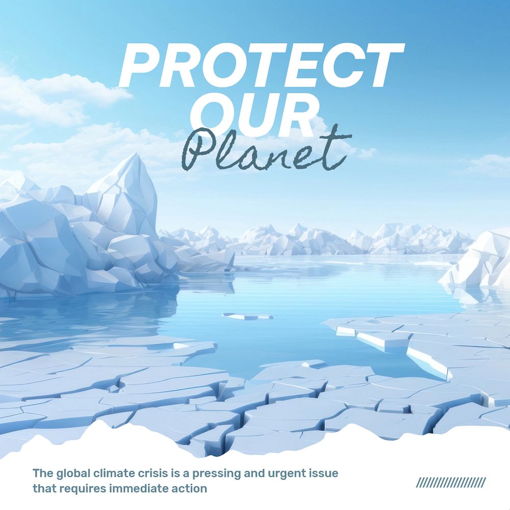 Protect our planet Instagram post template, editable text