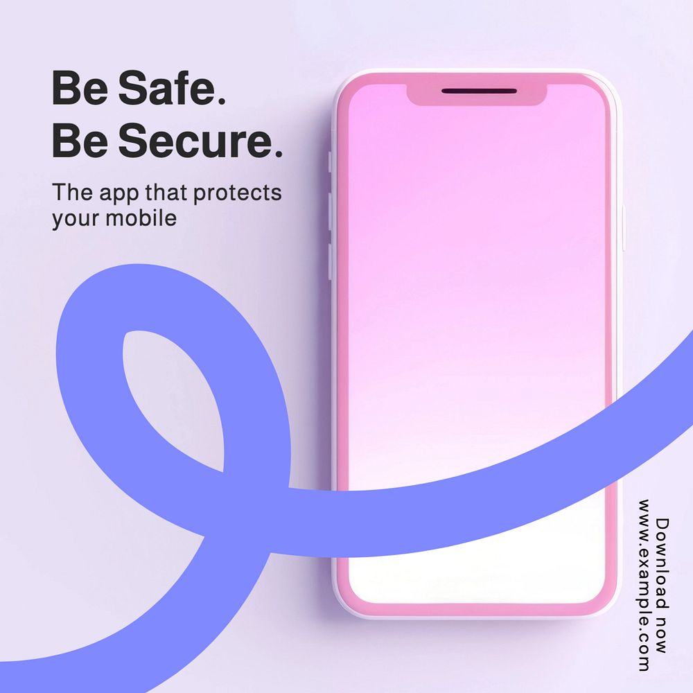 Phone security Instagram post template, editable text