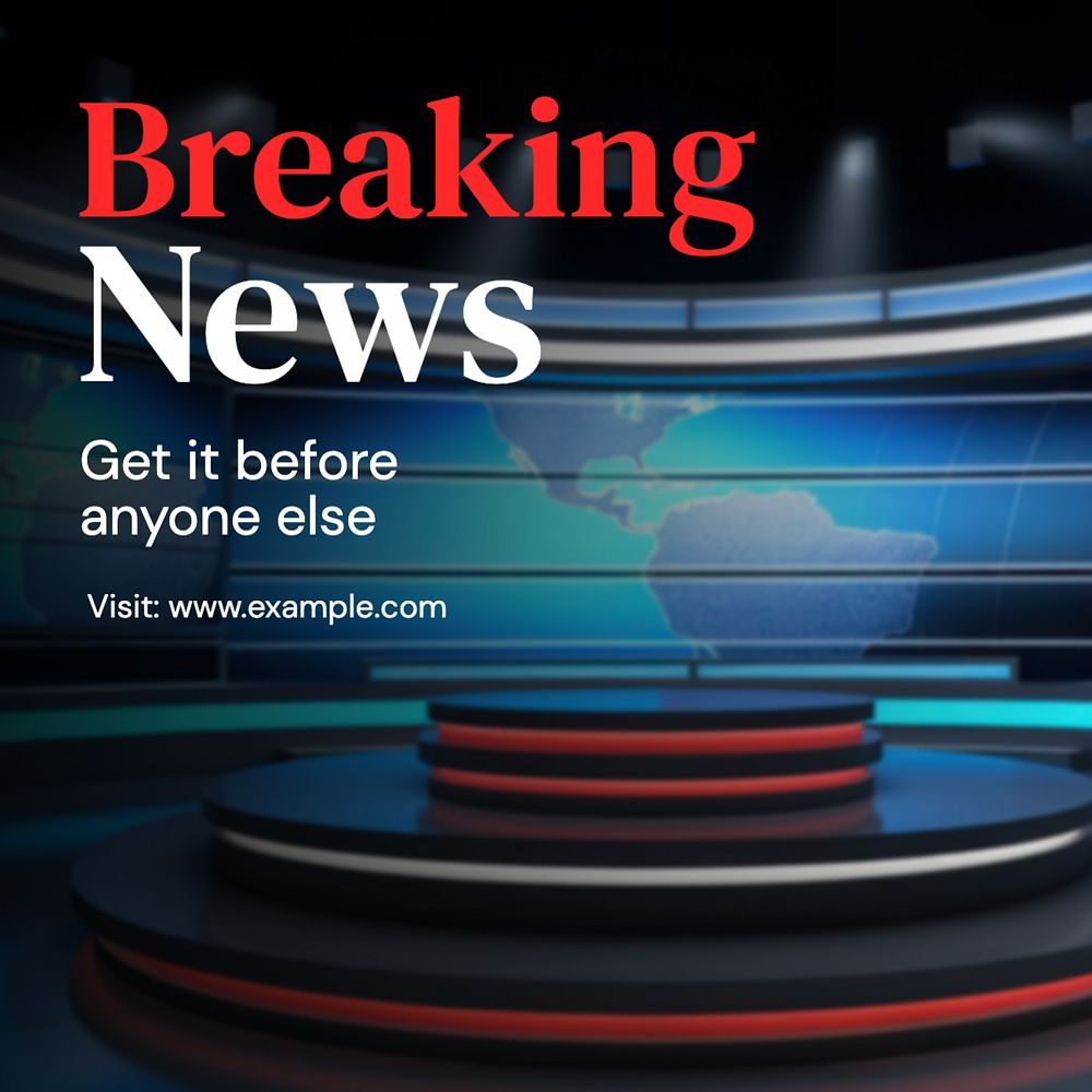 Breaking news Instagram post template, editable text