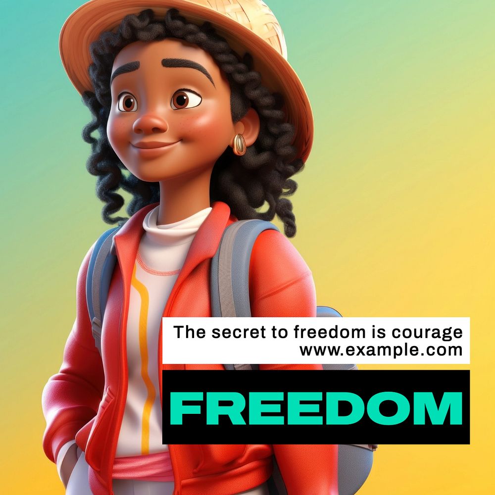 Freedom quote Instagram post template, editable text