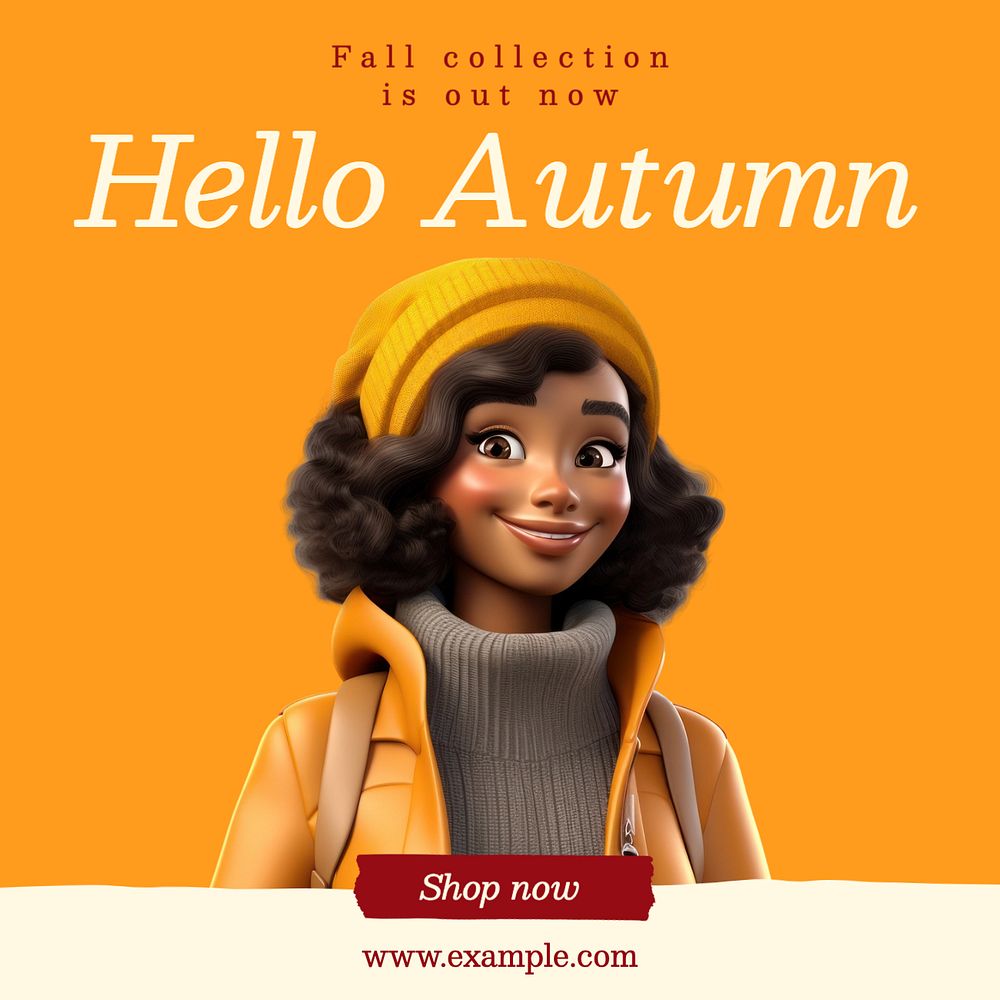 Fall collection Instagram post template, editable text