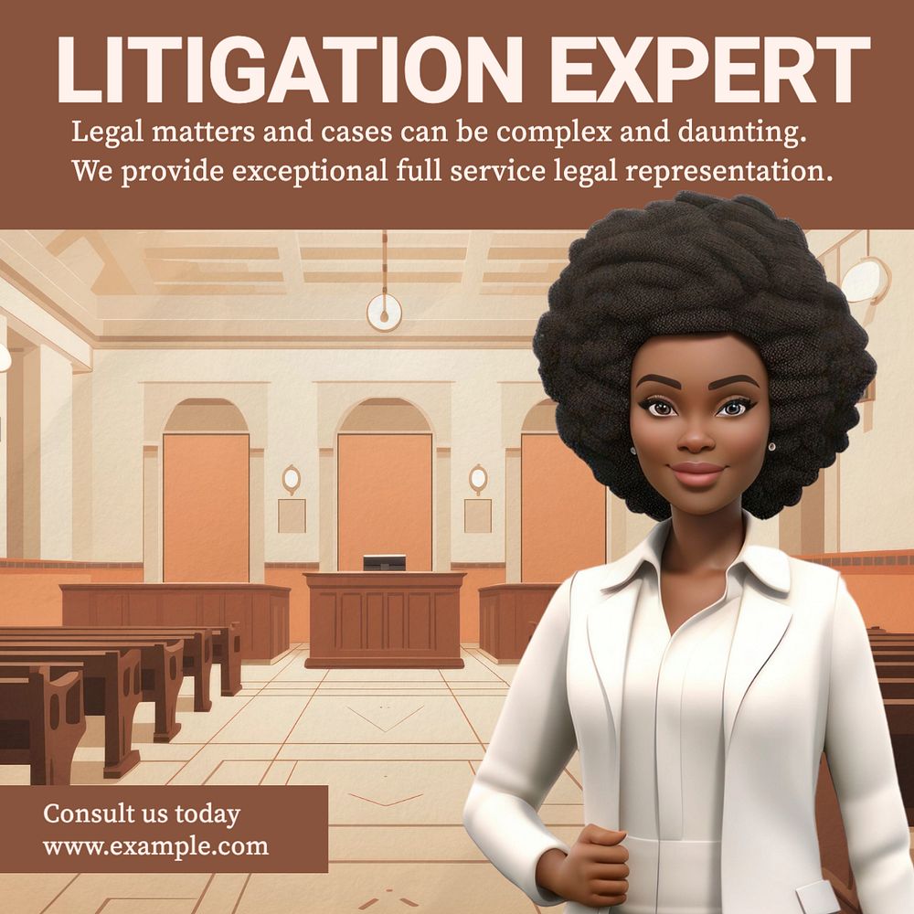 Litigation expert Instagram post template, editable text