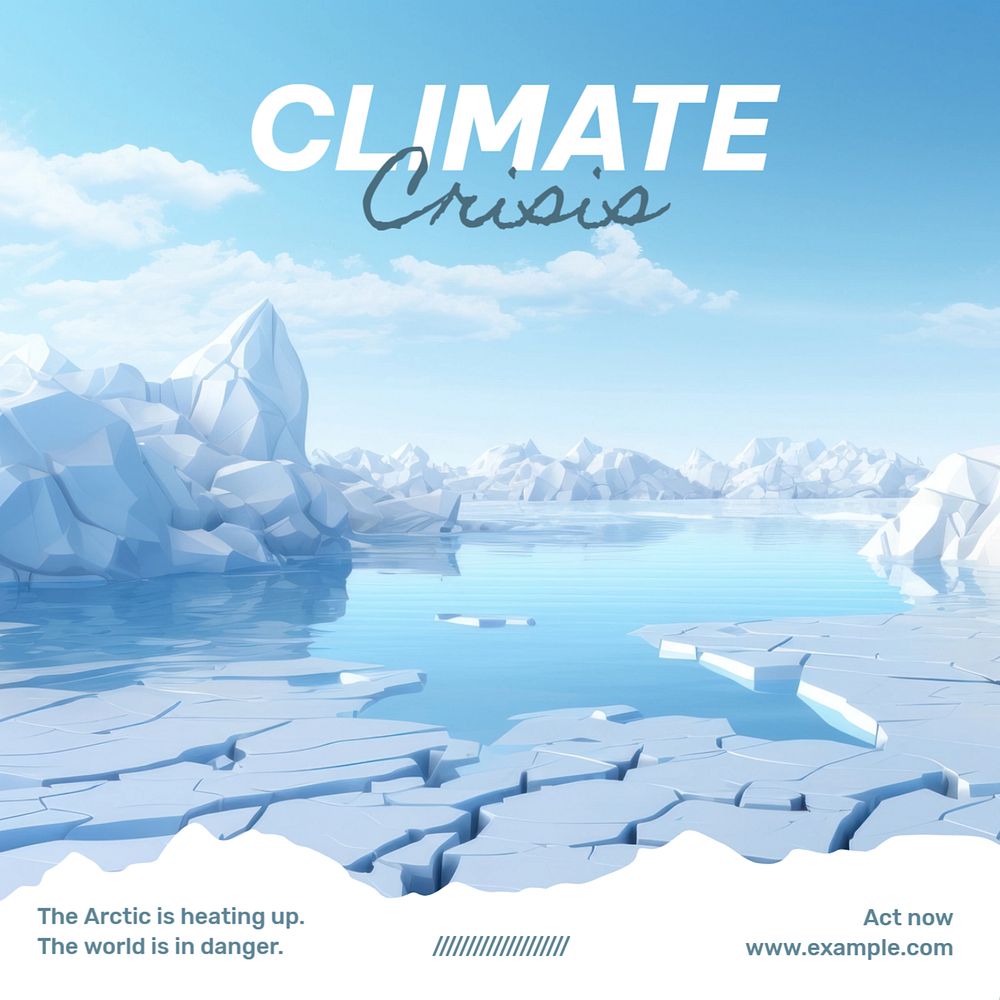 Climate crisis Instagram post template, editable text