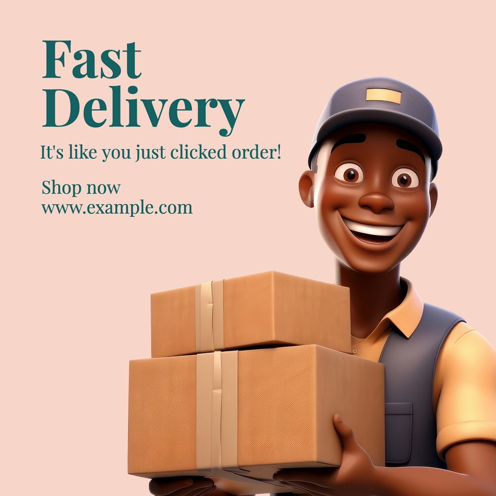 Fast delivery Instagram post template, editable text