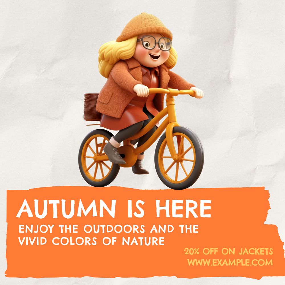 Autumn sale Instagram post template, editable text