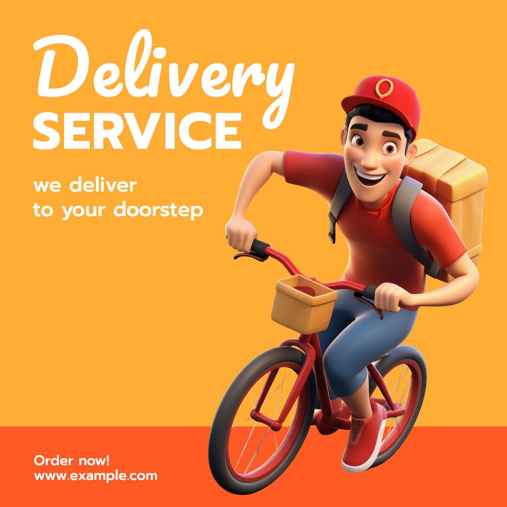 Delivery service Instagram post template, editable text