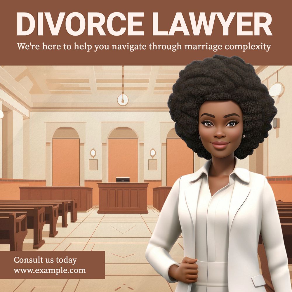 Divorce lawyer Instagram post template, editable text