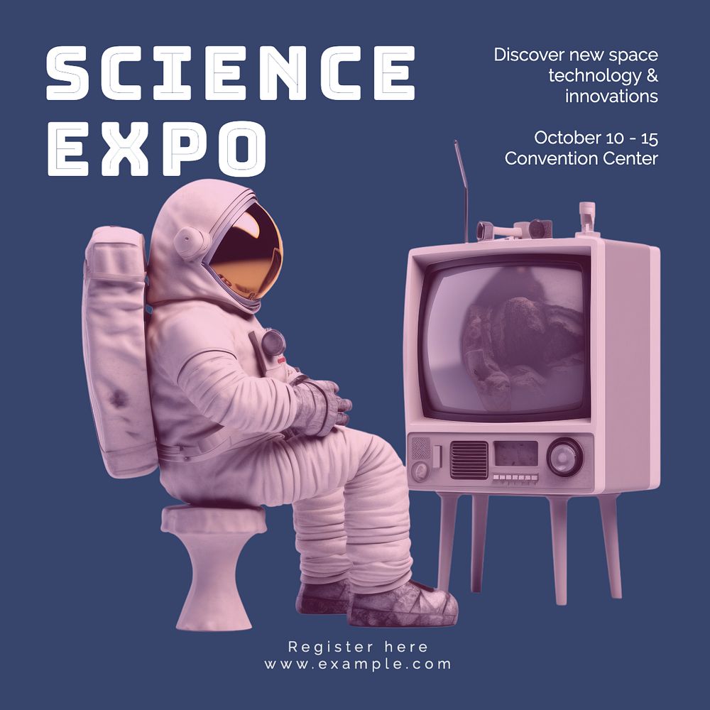 Science expo Instagram post template, editable text