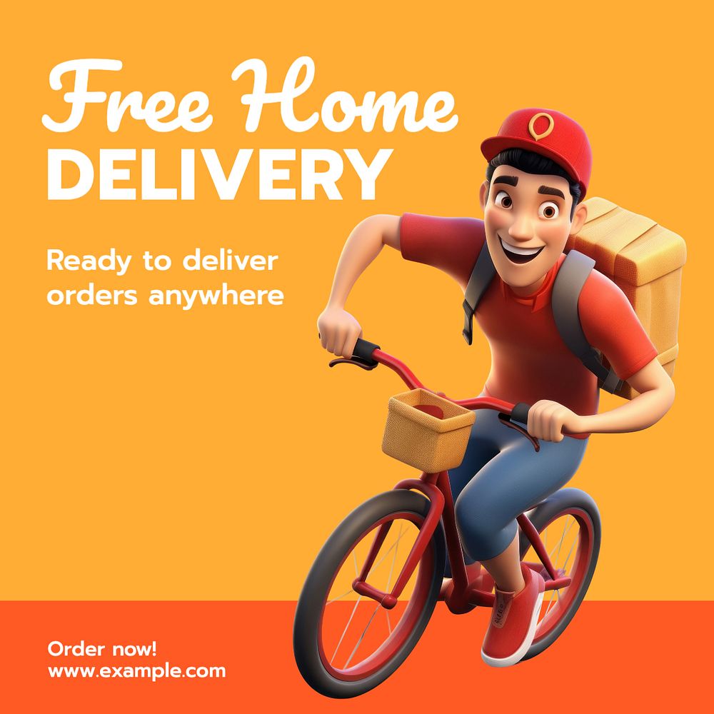 Free delivery Instagram post template, editable text