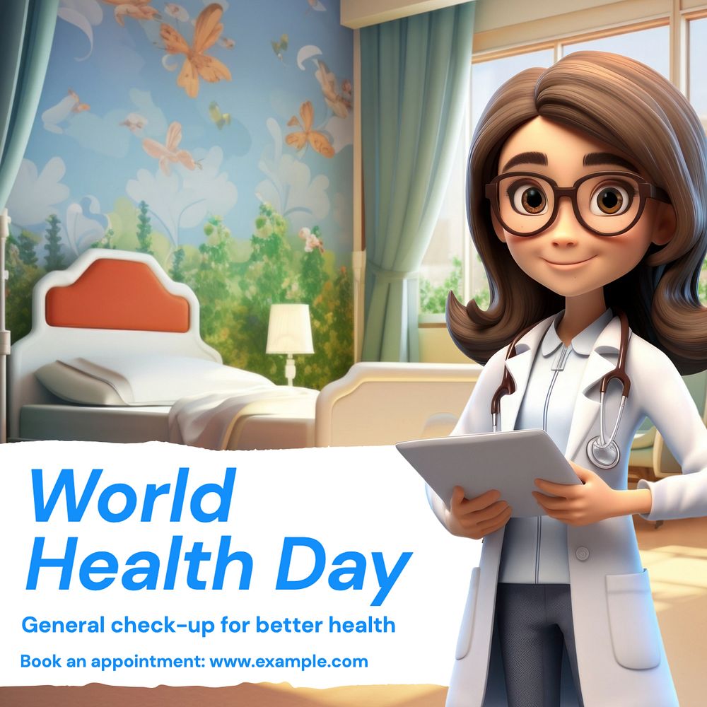 World Health Day Instagram post template, editable text