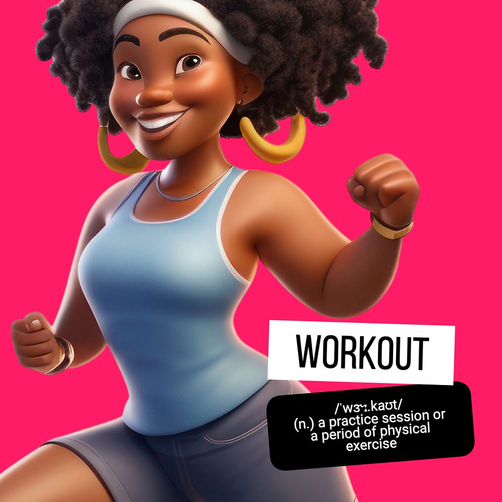 Workout Instagram post template, editable text