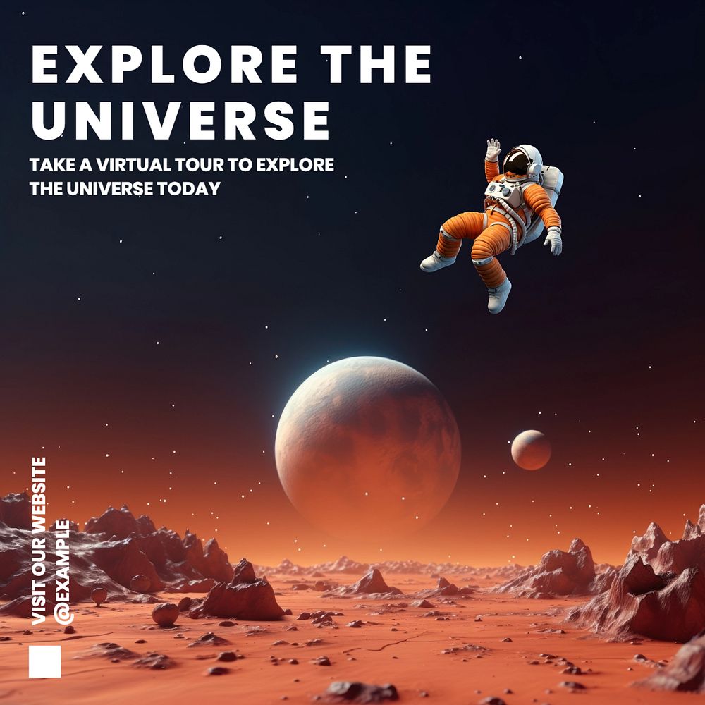 Explore the universe Instagram post template, editable text