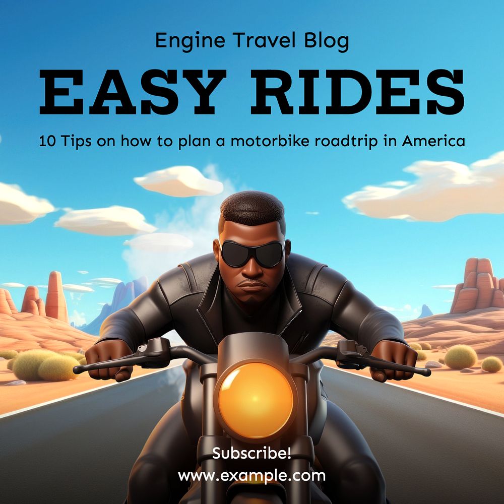 Easy rides Instagram post template, editable text