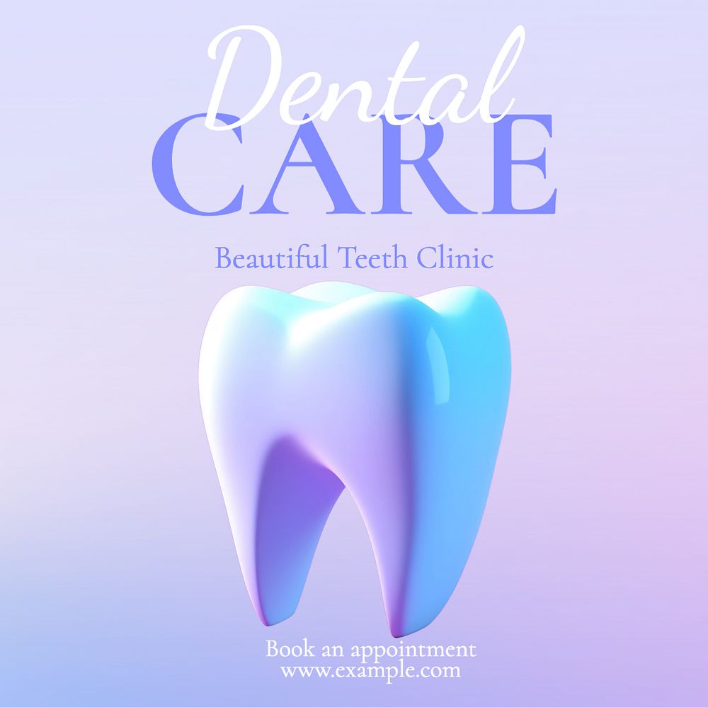 Dental care Instagram post template, editable text