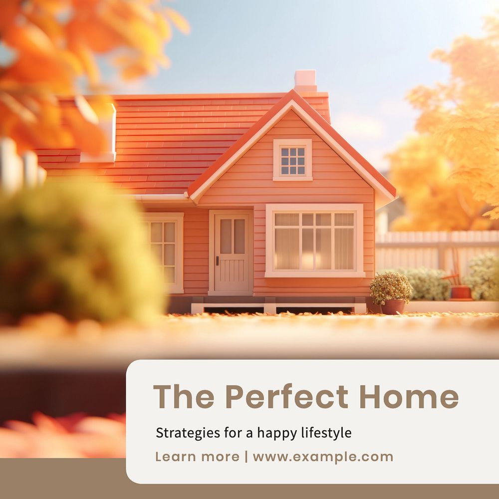 The perfect home Instagram post template, editable text